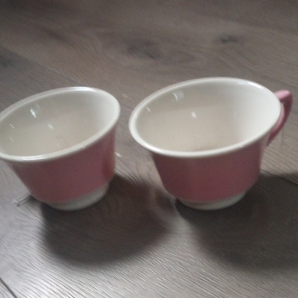 Pink Ceramic Teacups Set Syracuse China